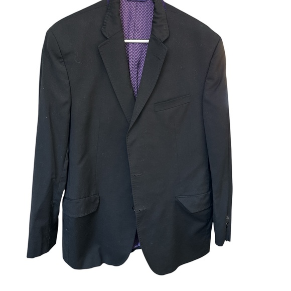 Ted Baker London Black Blazer with Purple Lining